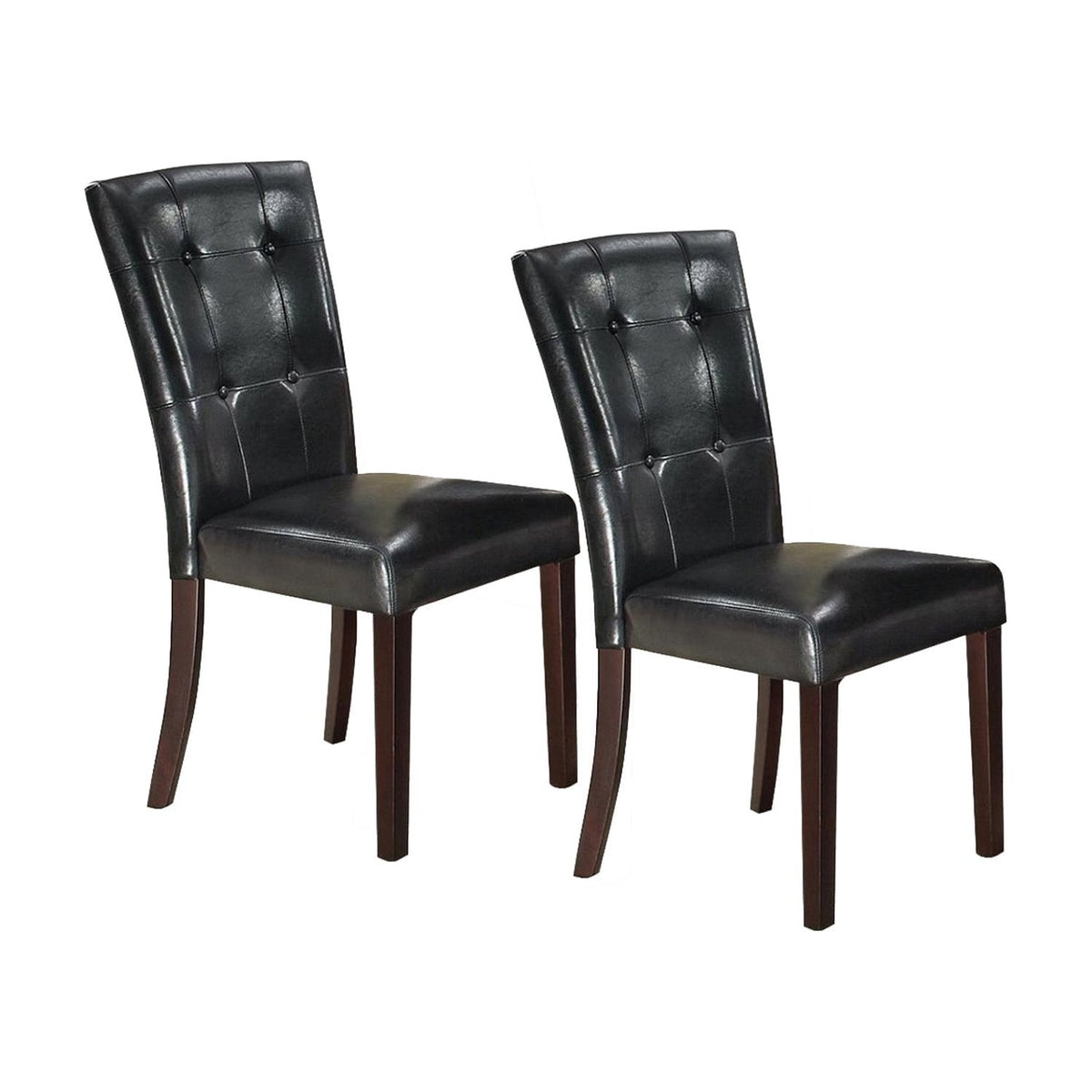 Black Leather Upholstered Dining Chair Set Of 2 L3804