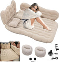 Beige Inflatable Car Air Mattress with Air Pump P49711