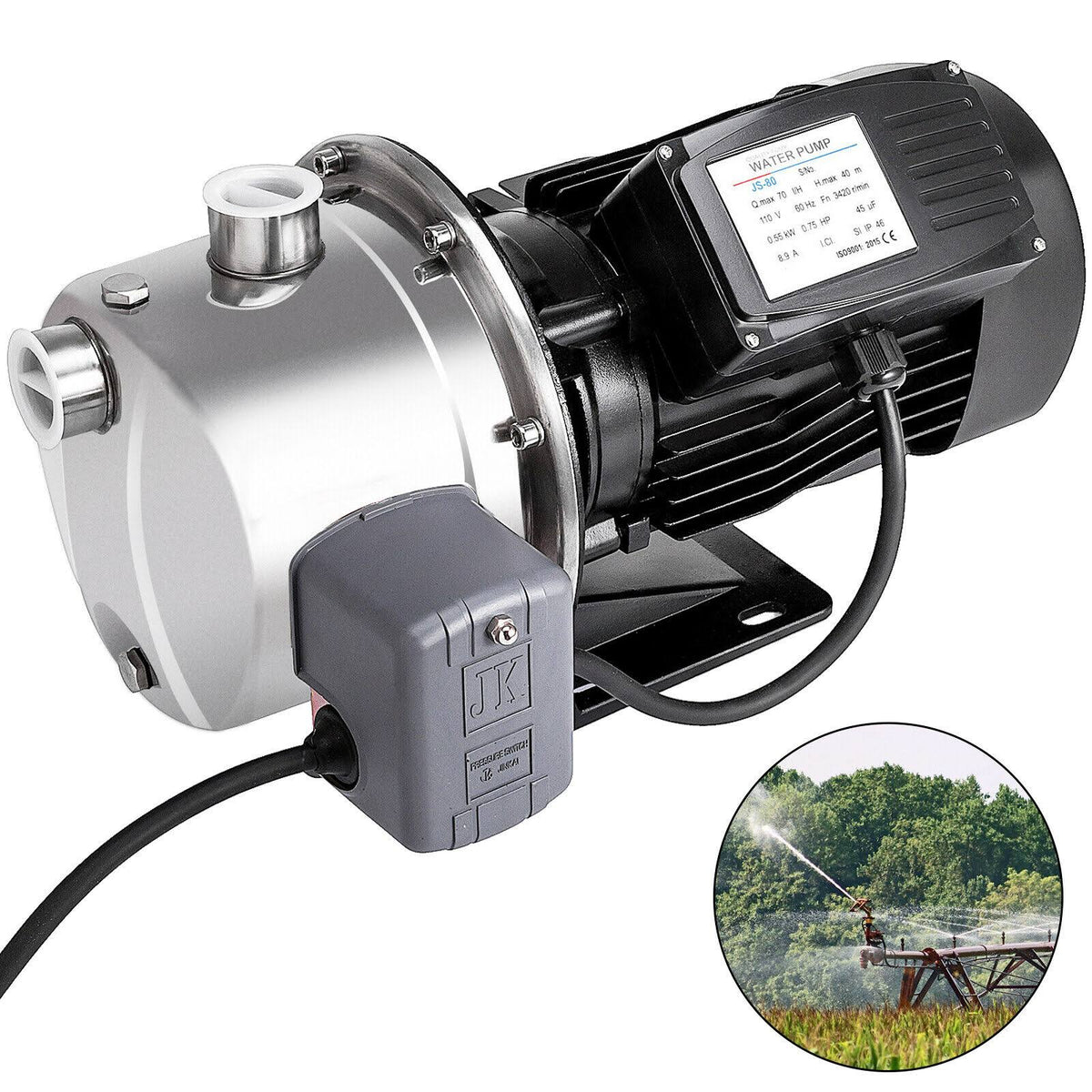 Stainless Shallow Well Jet Pump with Pressure Switch G75009