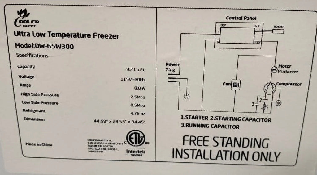 -65°C 9.2 cu ft Laboratory Ultra Freezer I215041