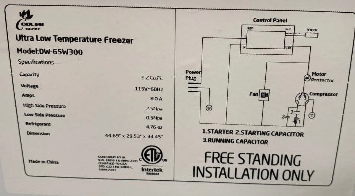 -65°C 9.2 cu ft Laboratory Ultra Freezer I215041