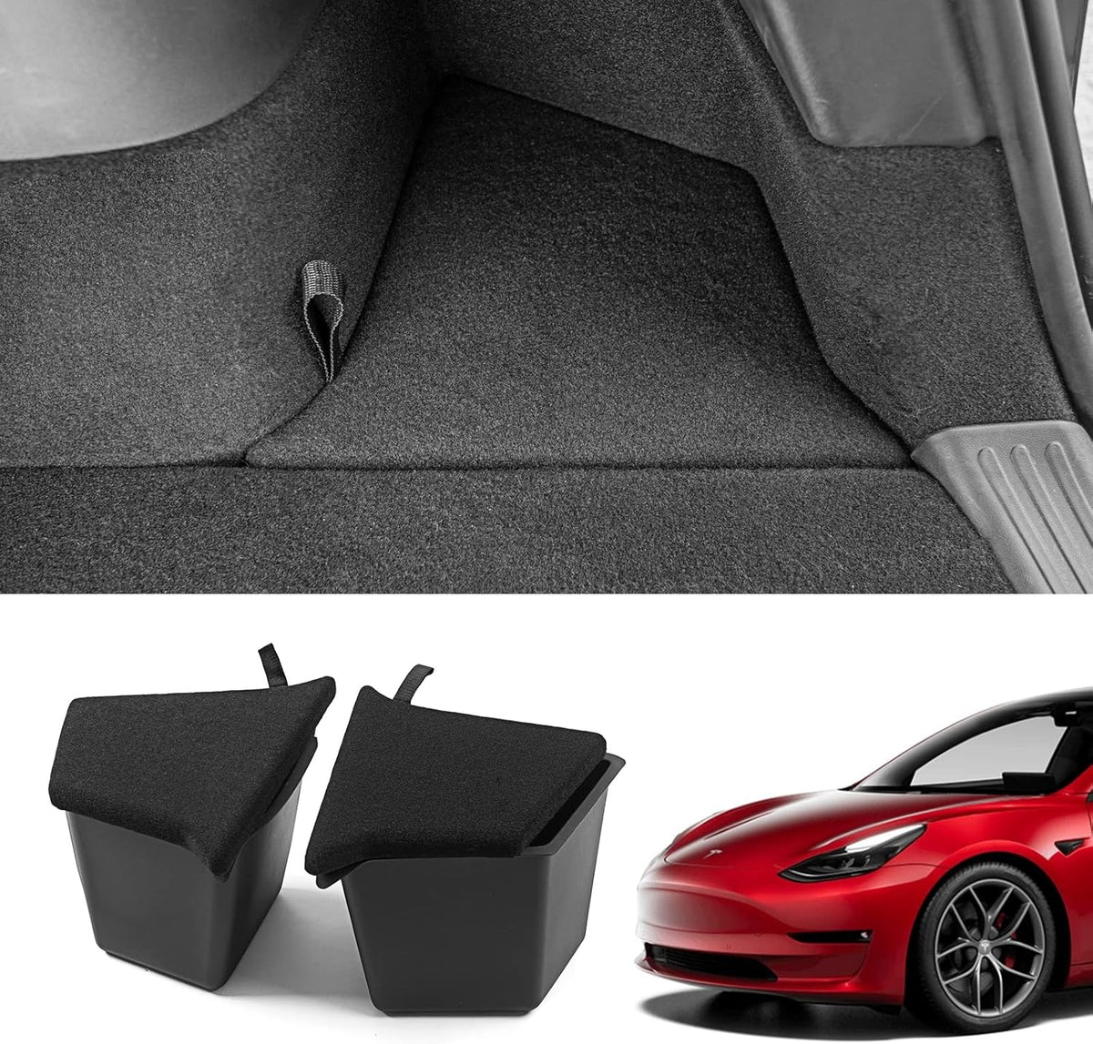 Rear Trunk Storage Box Trunk Organizer Side Packets Tray Bins T8255