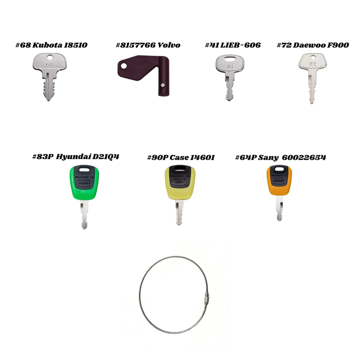 Heavy Equipment 67 Keys Master Set, Construction Ignition Key Set, Pack of 2 X777623