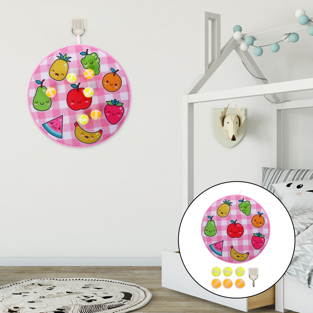 Cartoon Throwing Darts Double-Sided Dart Board with Balls Interactive Toy Z12055