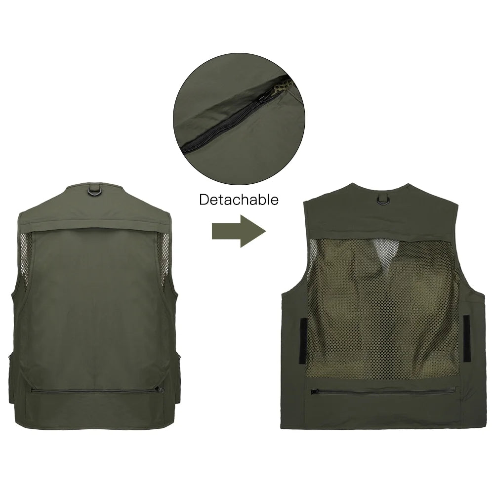 Khaki Quick Dry Fishing Photography Vest G2738