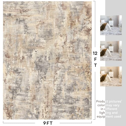 Light Grey/Blue 8x10 Washable Non Slip Area Rug G7897