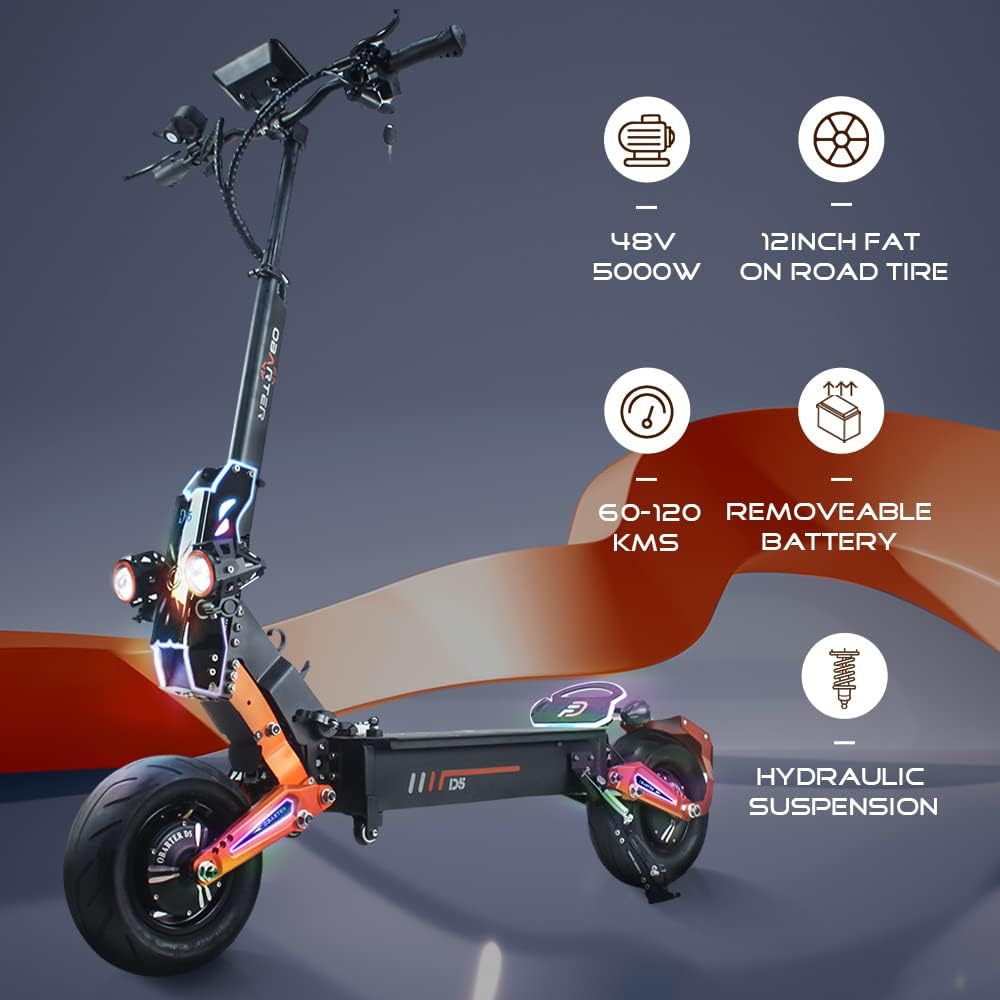 5000W Dual Motor 48V35AH 12 Inch Off-Road Electric Scooter R352644
