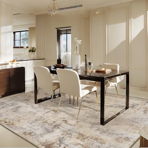 Light Grey/Blue 8x10 Washable Non Slip Area Rug G7897