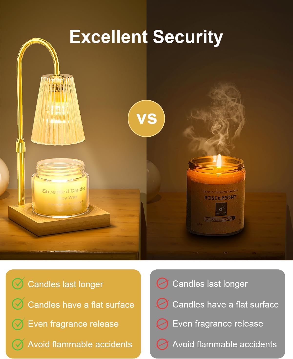 Candle Warmer Lamp with Timer, Dimmable, Adjustable Height K40381