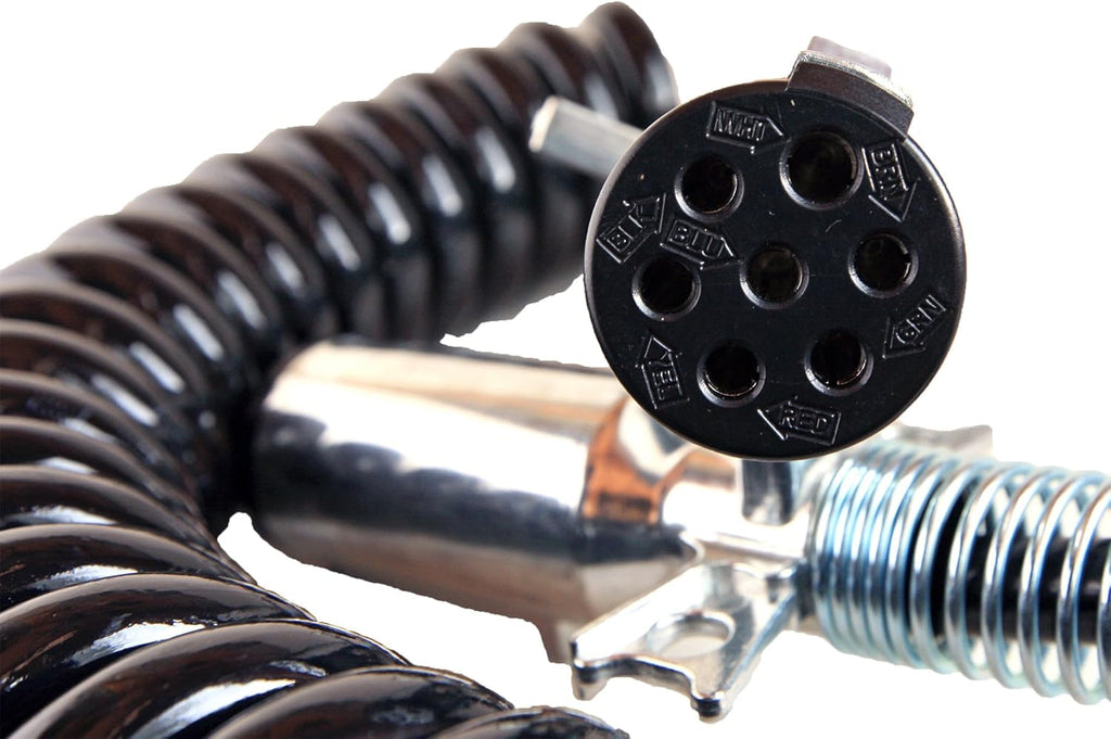 15' Coiled Electric Trailer Cable, 2 X 12 Leads, Pack of 2 H4570