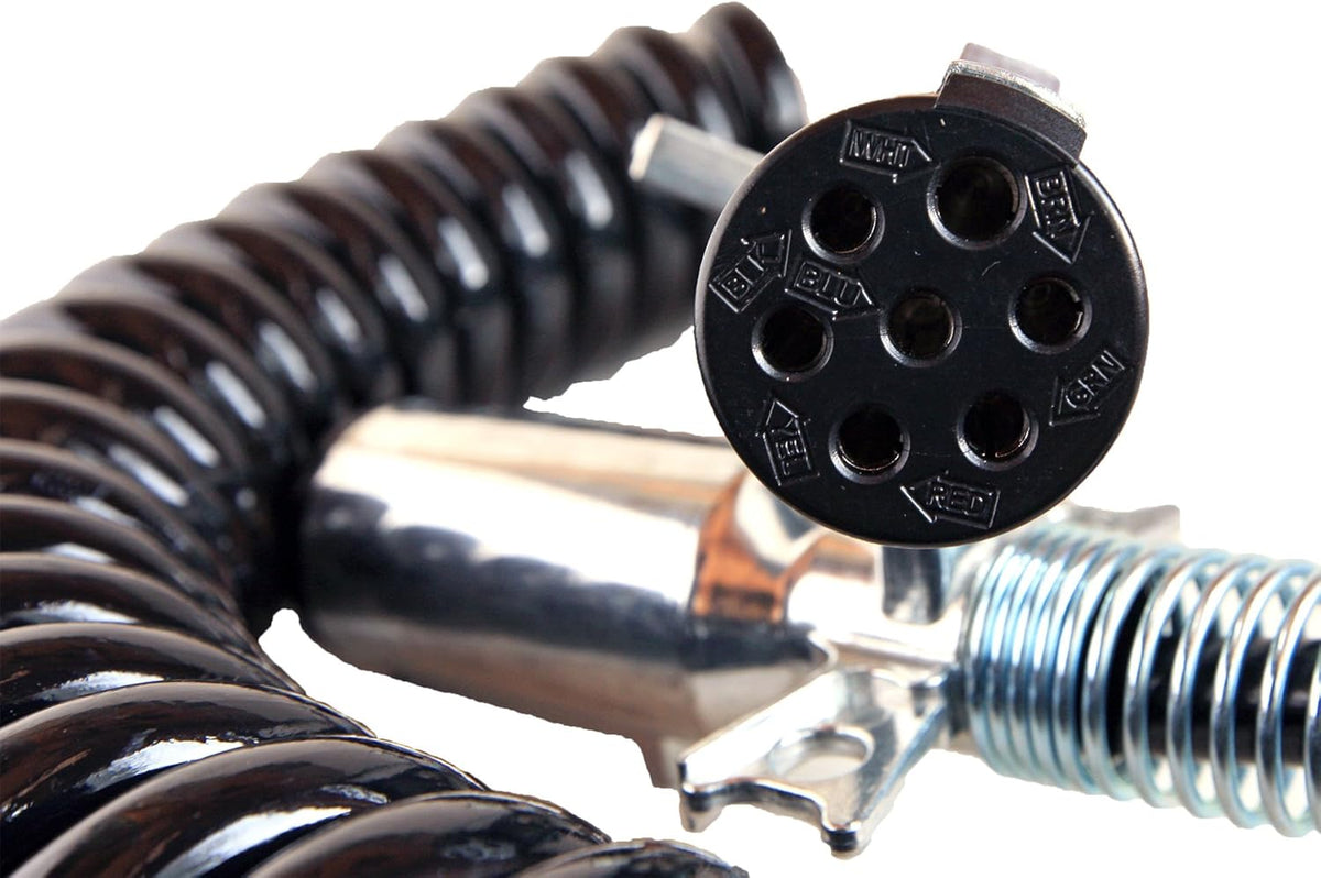 15' Coiled Electric Trailer Cable, 2 X 12 Leads, Pack of 2 H4570