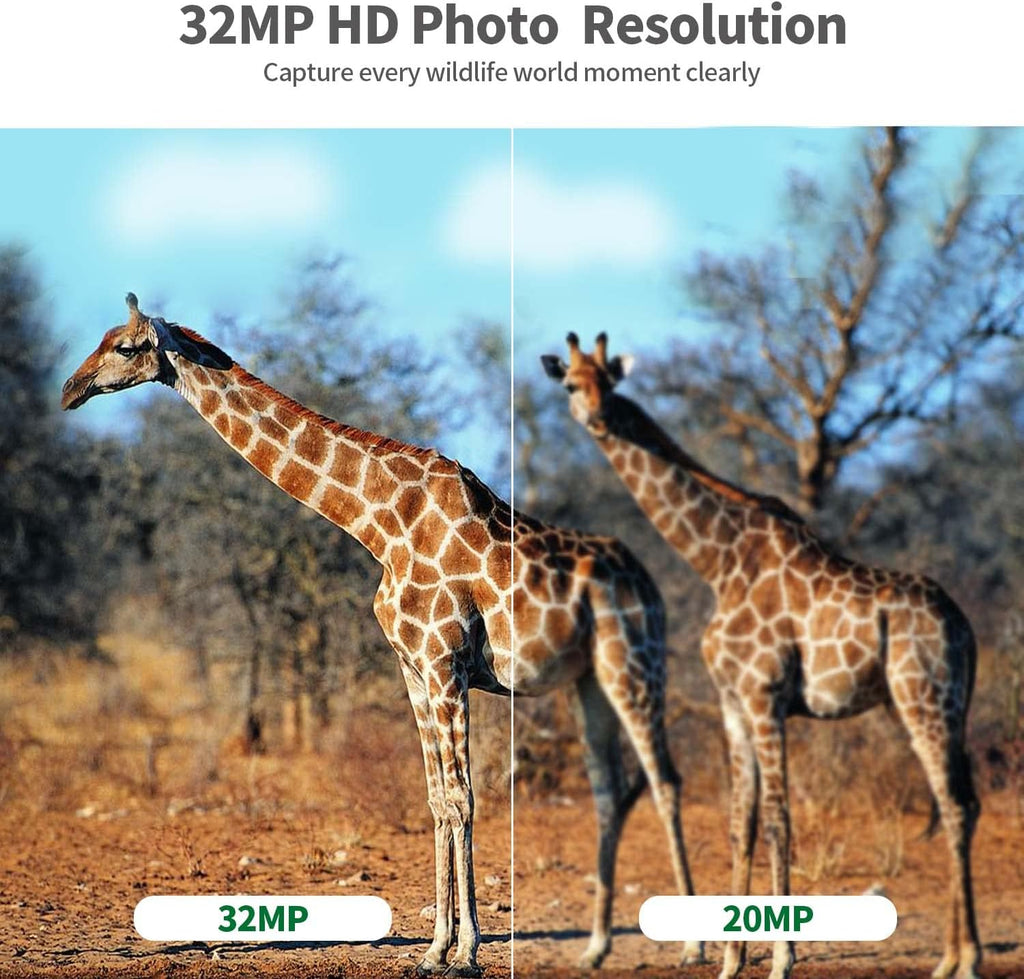 32MP 4K IP66 Waterproof Trail Camera with Night Vision and 3 Passive Infrared Motion Sensors, 2.4 LCD J75242