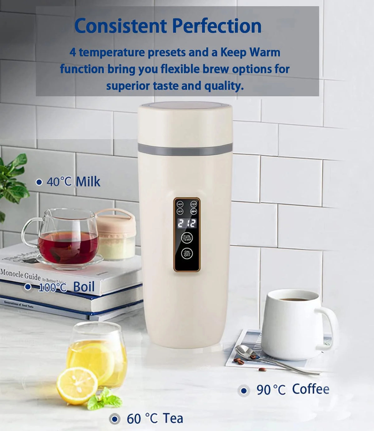 Small 350ML Travel Electric Kettle with Auto Keep Warm, 304 Stainless Steel B169197