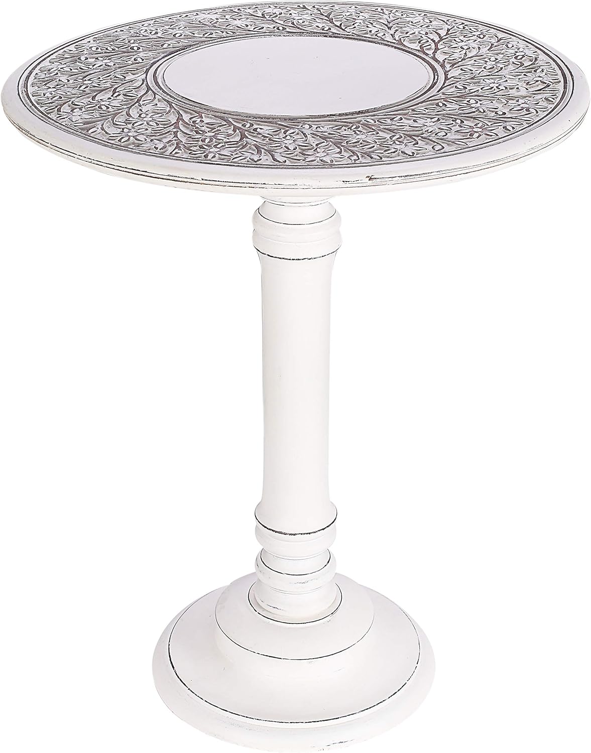 Burnt Wood Octagonal Accent Table V918674