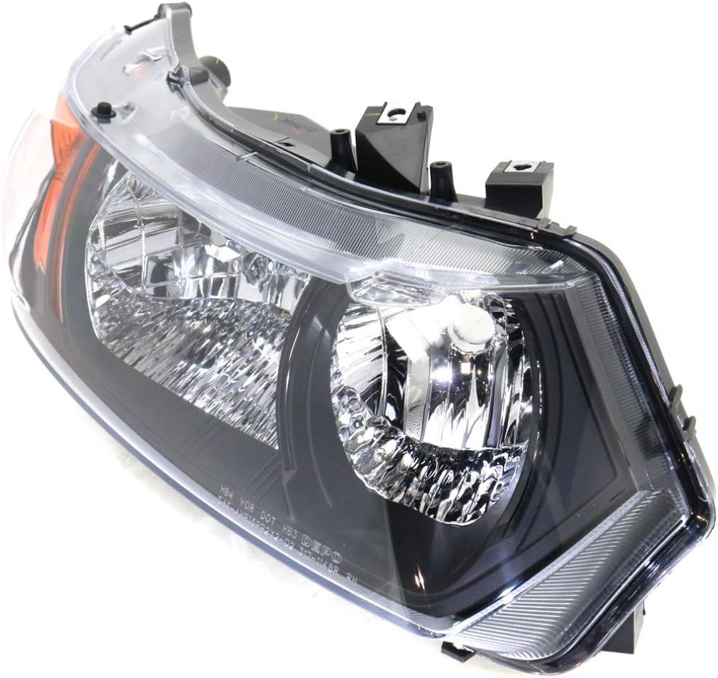 Headlight Assembly for Honda Civic 2006 2007 Driver Side Black Housing with Bulbs H878221