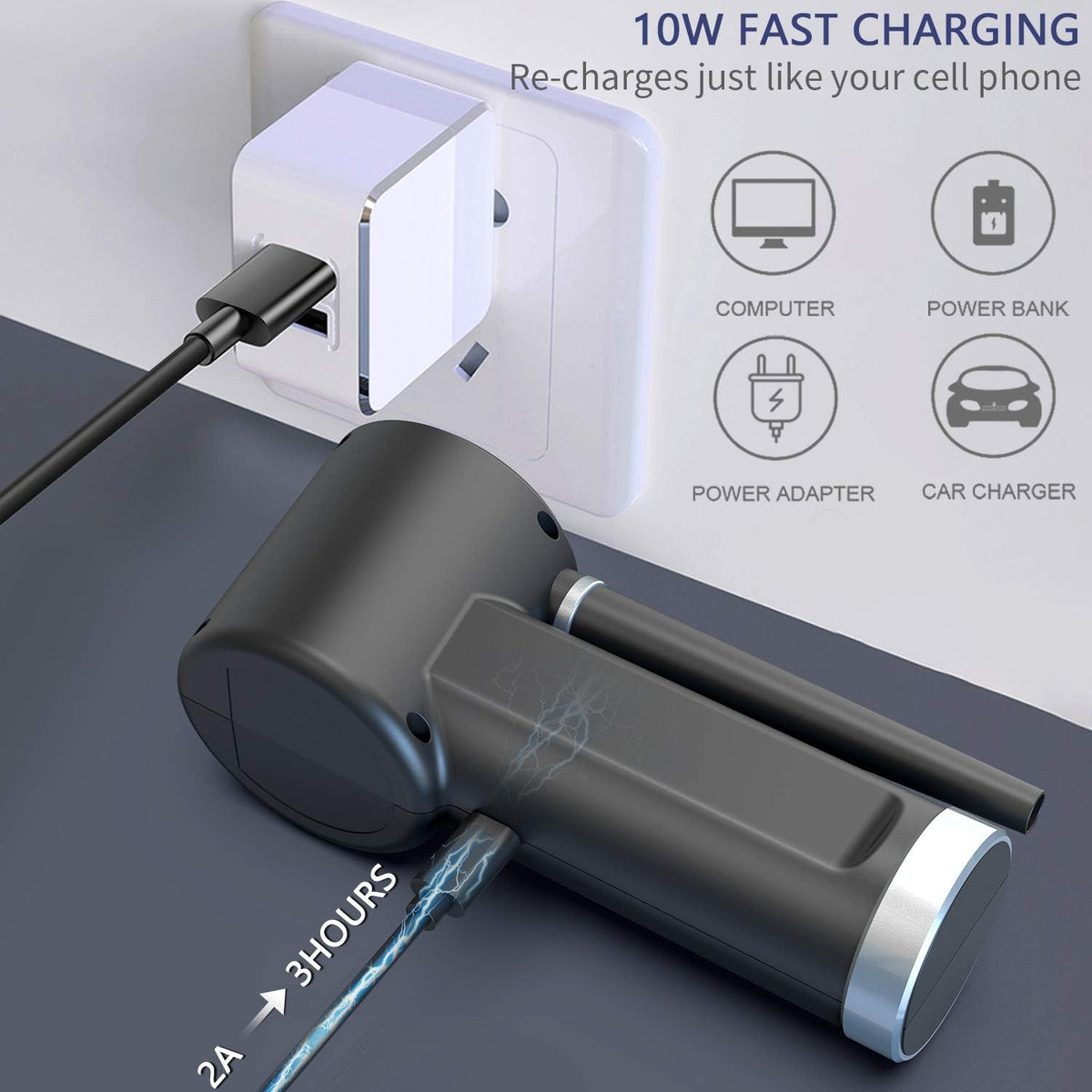 Compressed Air Duster, 33000 RPM Electric Air Can, 6000mAh Rechargeable Battery K4424