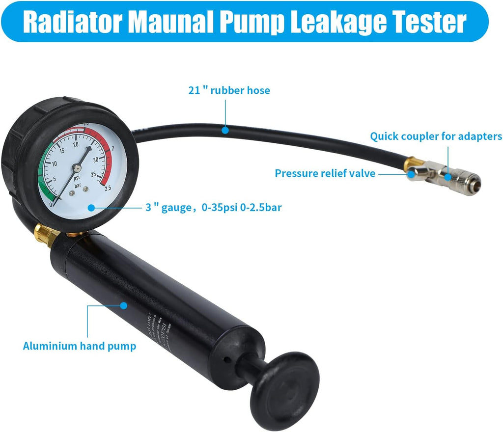 28 Pieces Radiator Pressure Tester Toolbox V6886