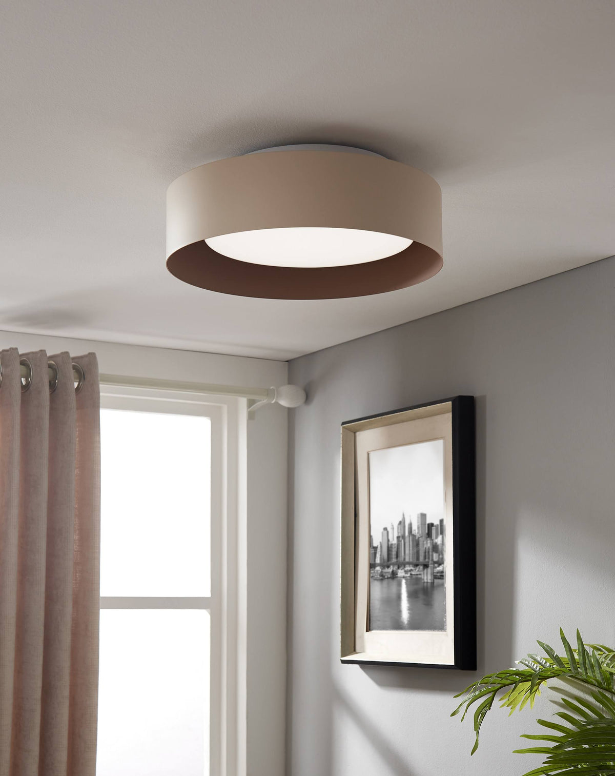 3-Light Sand Tan Flushmount Ceiling Light C593481