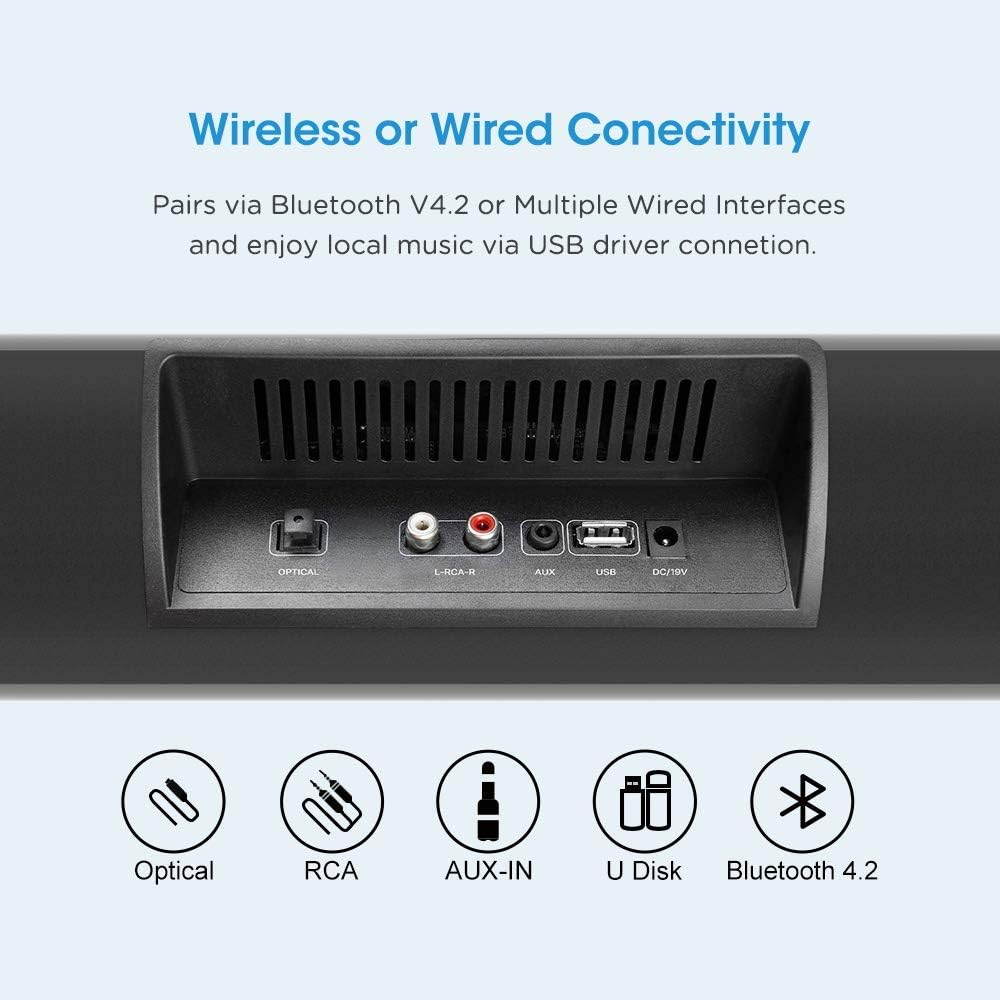 40 Inch TV Sound Bar, Wired and Wireless Soundbar Speaker (Renewed) Pack of 2 D772886