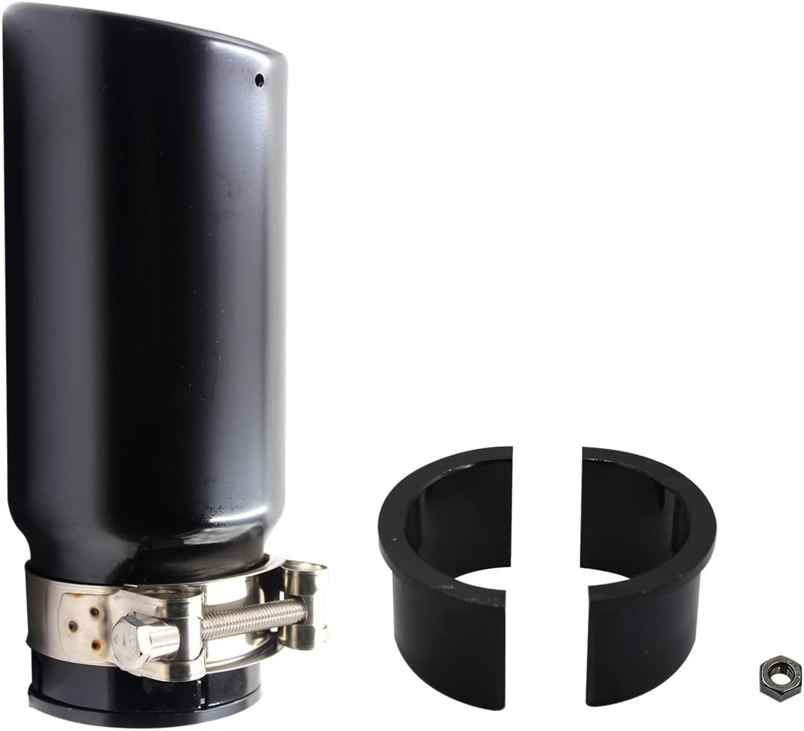 Black Coated Stainless Steel Muffler Tip, 2.75" Inlet 3.5" Outlet, Pack of 2 N530791