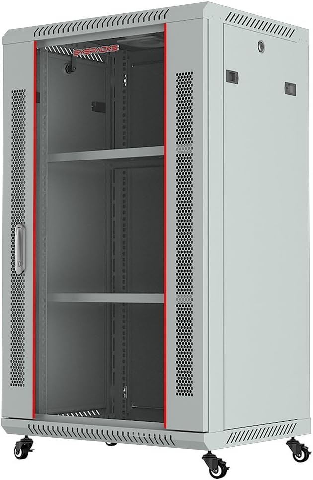 18U Wall Mount Gray IT Network Server Rack Cabinet Enclosure 24 Inch Depth Y785