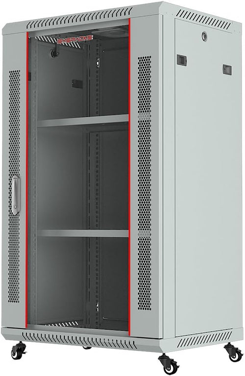 18U Wall Mount Gray IT Network Server Rack Cabinet Enclosure 24 Inch Depth Y785