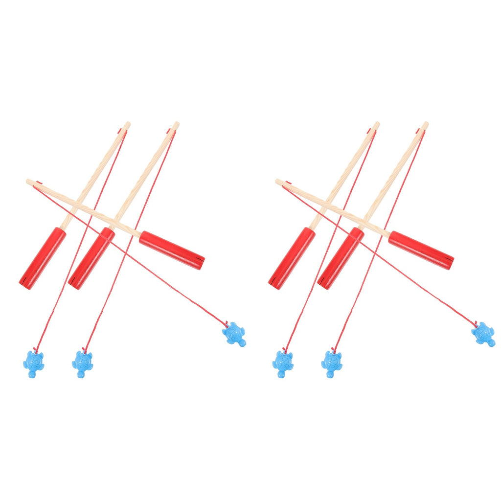 6 Pcs Wooden Magnetic Fishing Rod Puzzle Toy N804