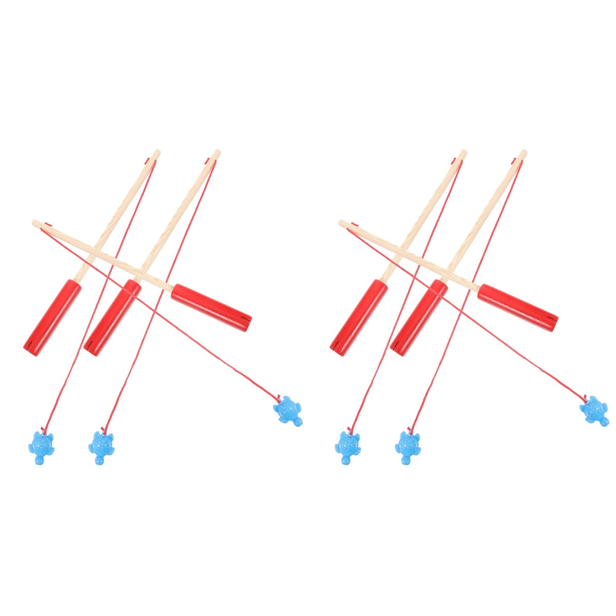 6 Pcs Wooden Magnetic Fishing Rod Puzzle Toy N804