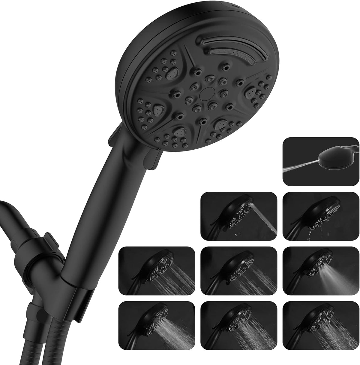 Pack of 2 Silver Handheld Showerhead with 59-Inch Hose J7959
