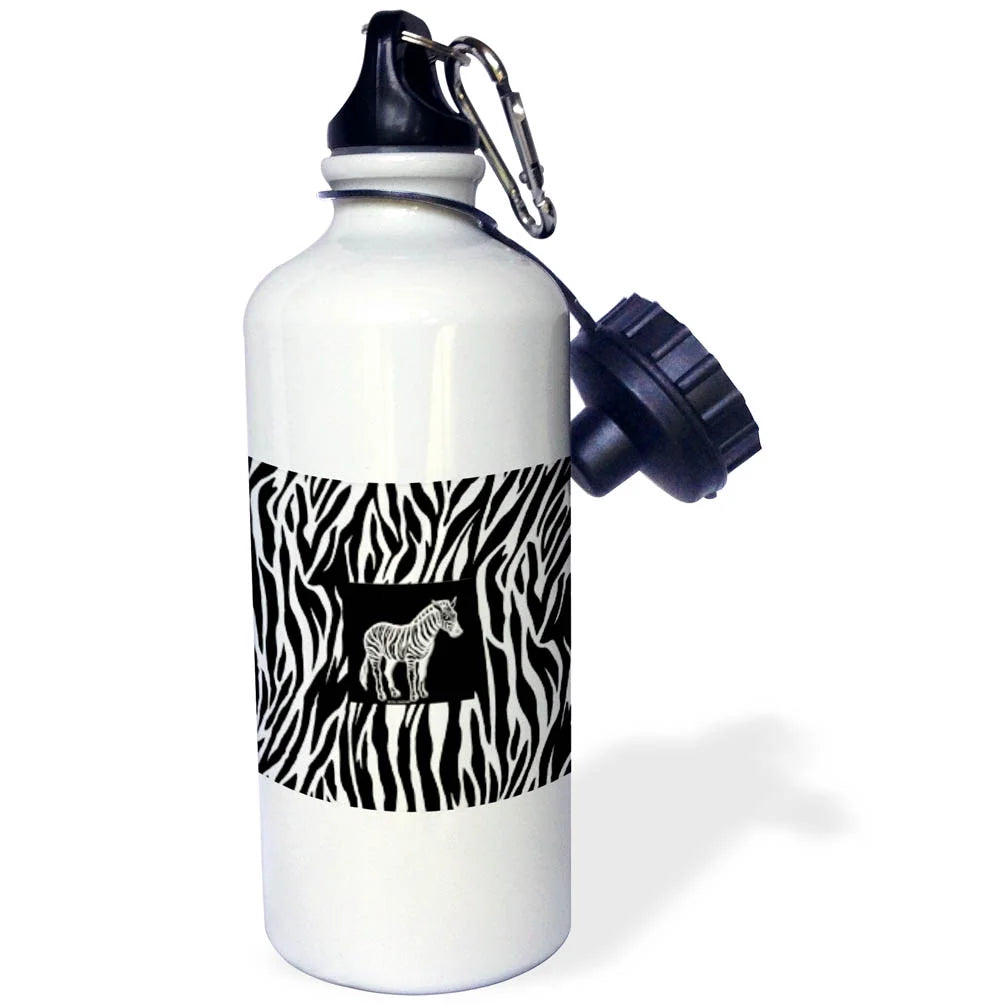 Zebra Print 21 oz Sports Water Bottle D9306