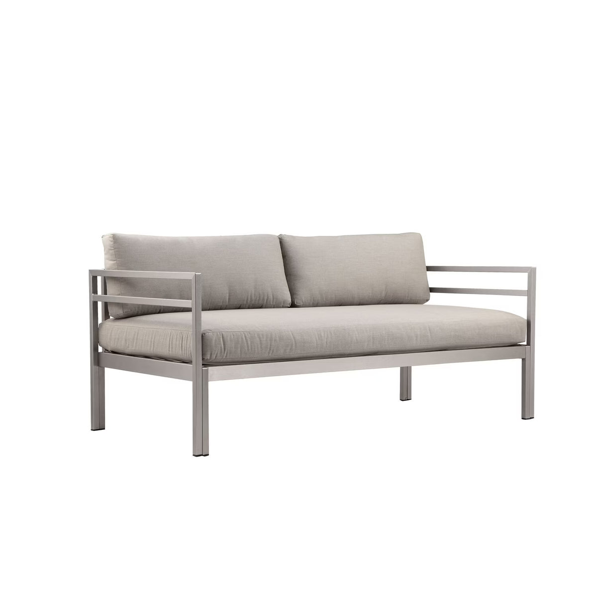 Gray Aluminum Frame Outdoor Sofa with Fabric Cushions A719295