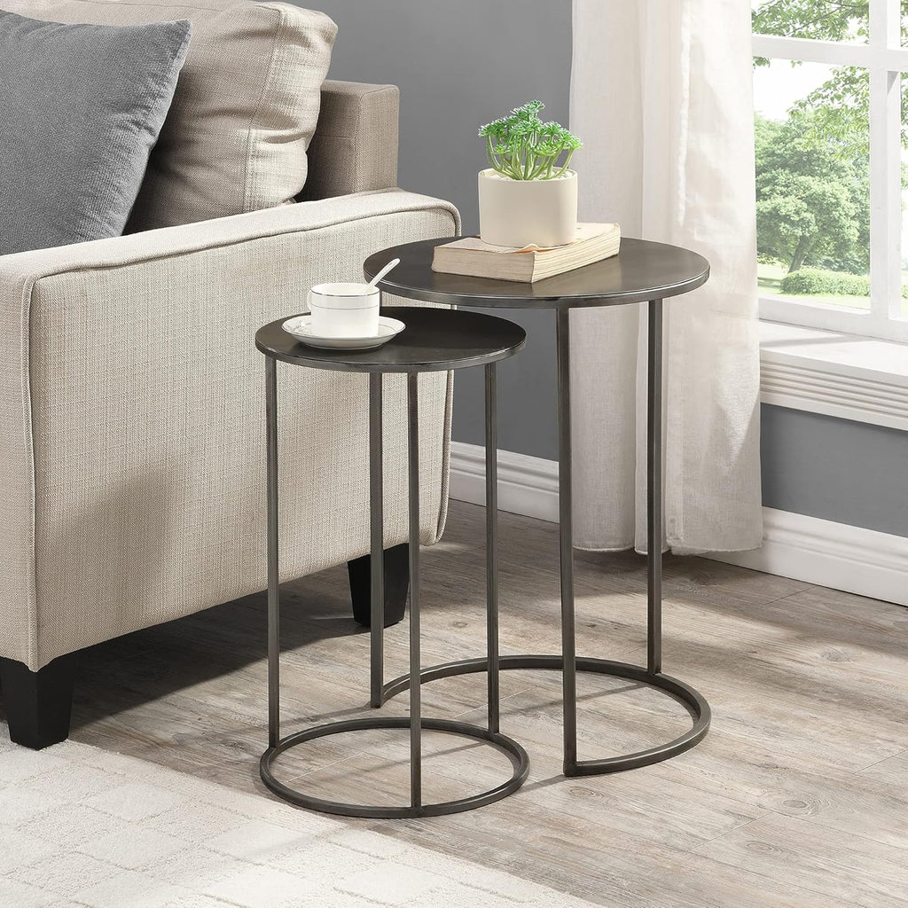 Silver Nesting Coffee Table 2-Piece Set O720