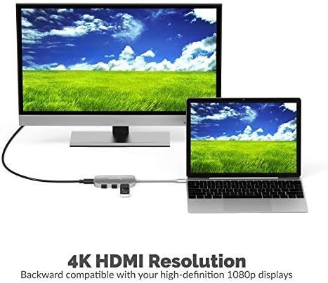 8-in-1 USB Type-C Hub with HDMI Output, 3 USB 3.0 Ports, SD/MicroSD Card Reader D878886