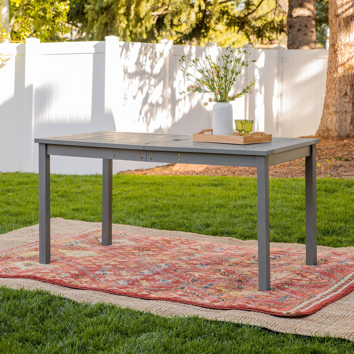 Brown Acacia Wood Patio Dining Table L794758