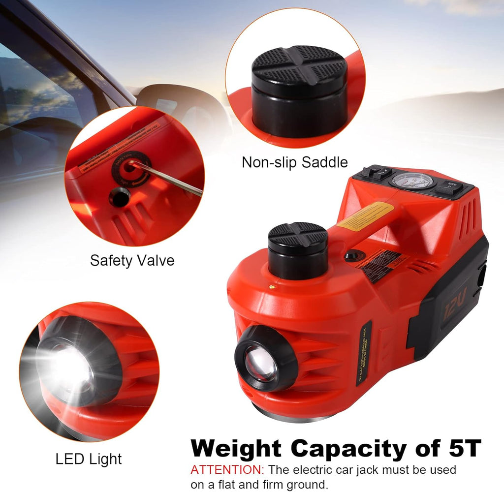 5 Ton Hydraulic Electric Car Jack with LED Light P5321