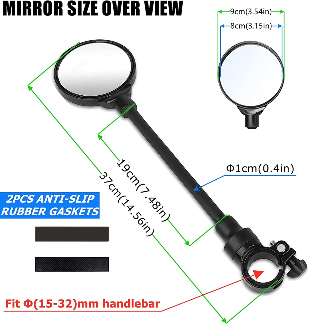 Acrylic Convex Round Bike Rearview Mirror V532887