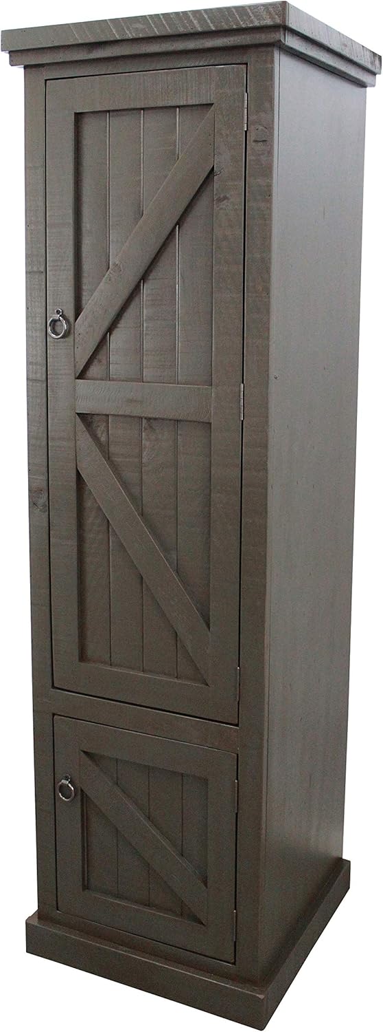 Rustic Antique Black Single Door Armoire S522