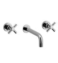 Satin White Wall Mount Lavatory Set E123