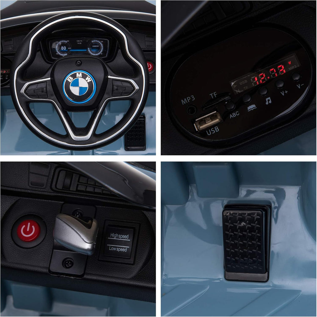 Blue BMW I8 Coupe Electric Kids Ride-On Car 6V Battery Powered Toy with Remote Control Y200277