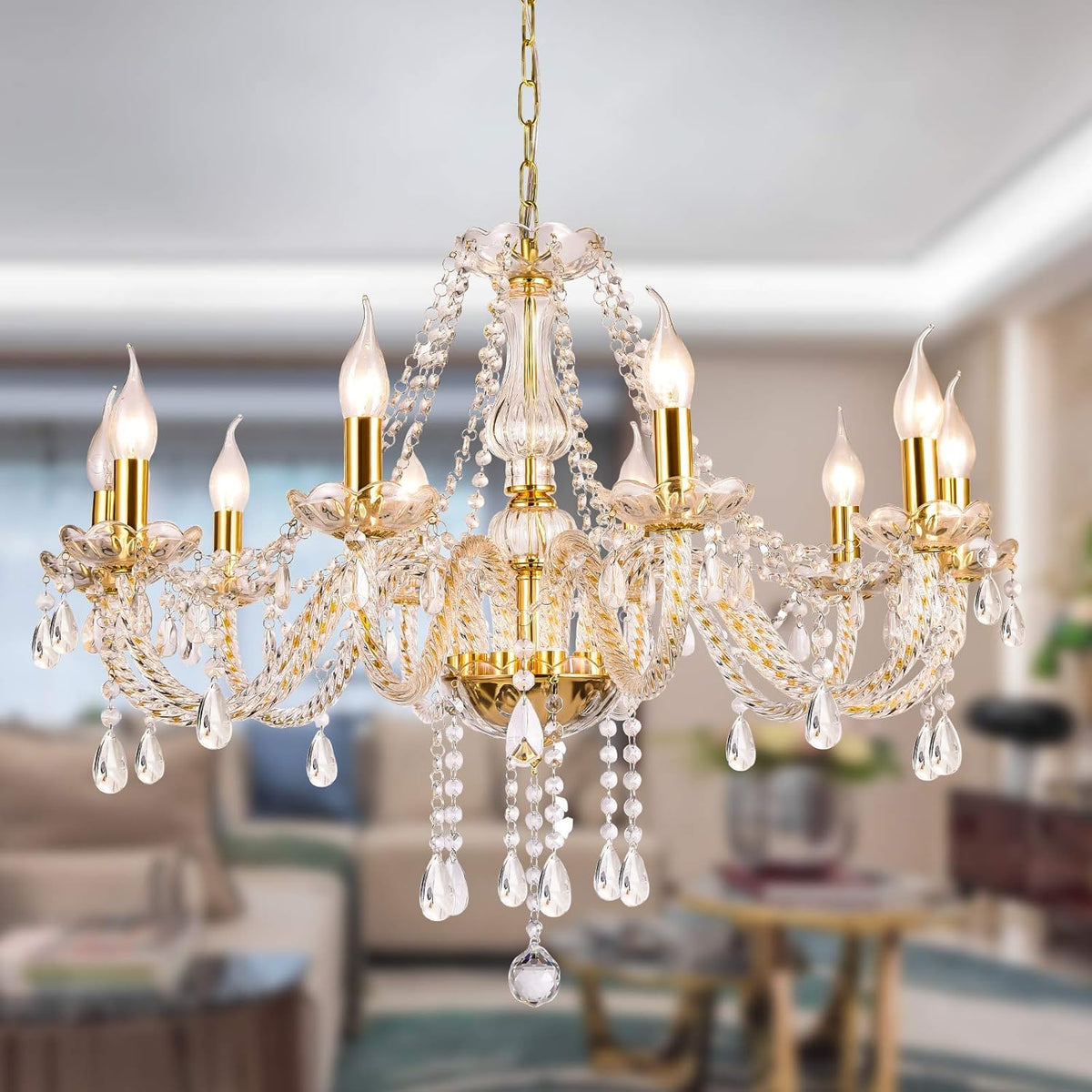 K9 Crystal 8 Lights Pendant Ceiling Lamp R327