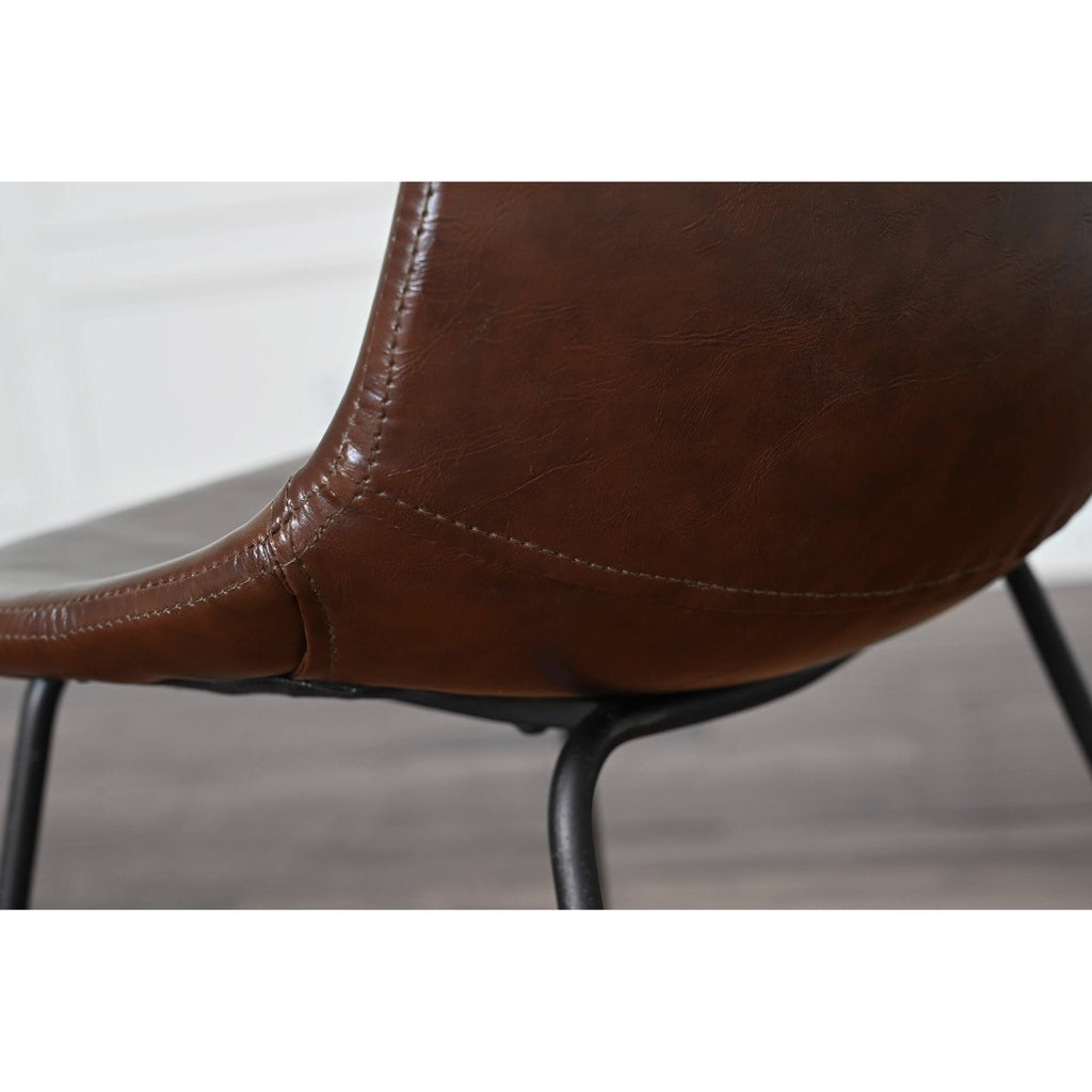Faux Leather Bar Stool Set of 2 Brown J296