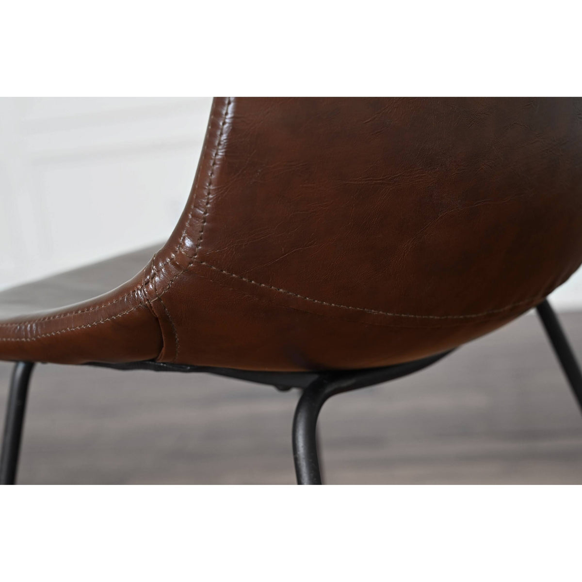 Faux Leather Bar Stool Set of 2 Brown J296
