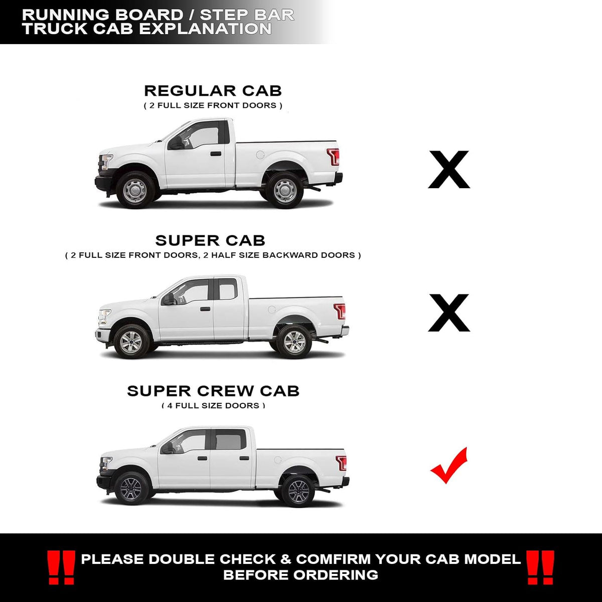 Matte Black Aluminum Running Boards K381