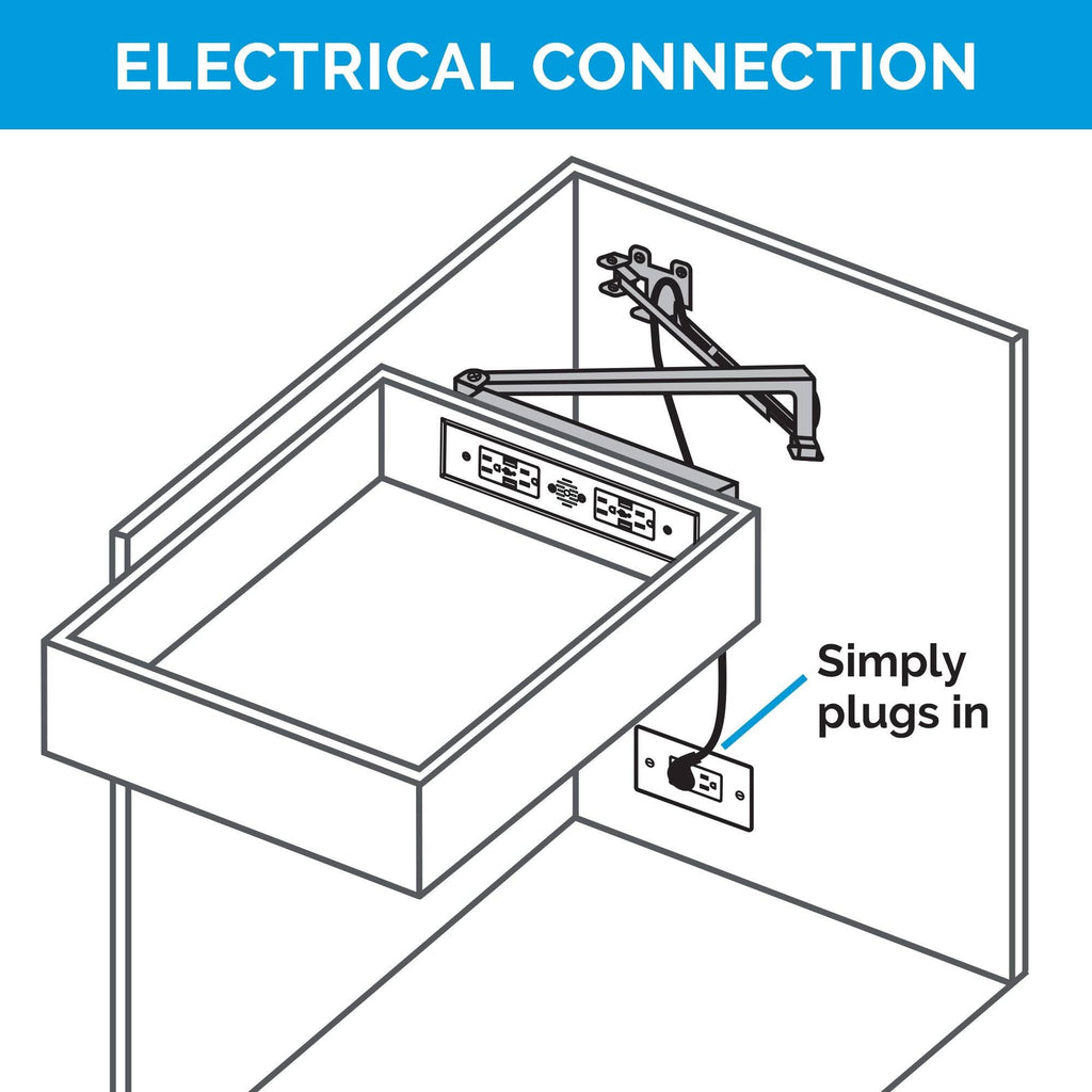 Black In-Drawer Outlet with 2 AC Outlets E2823