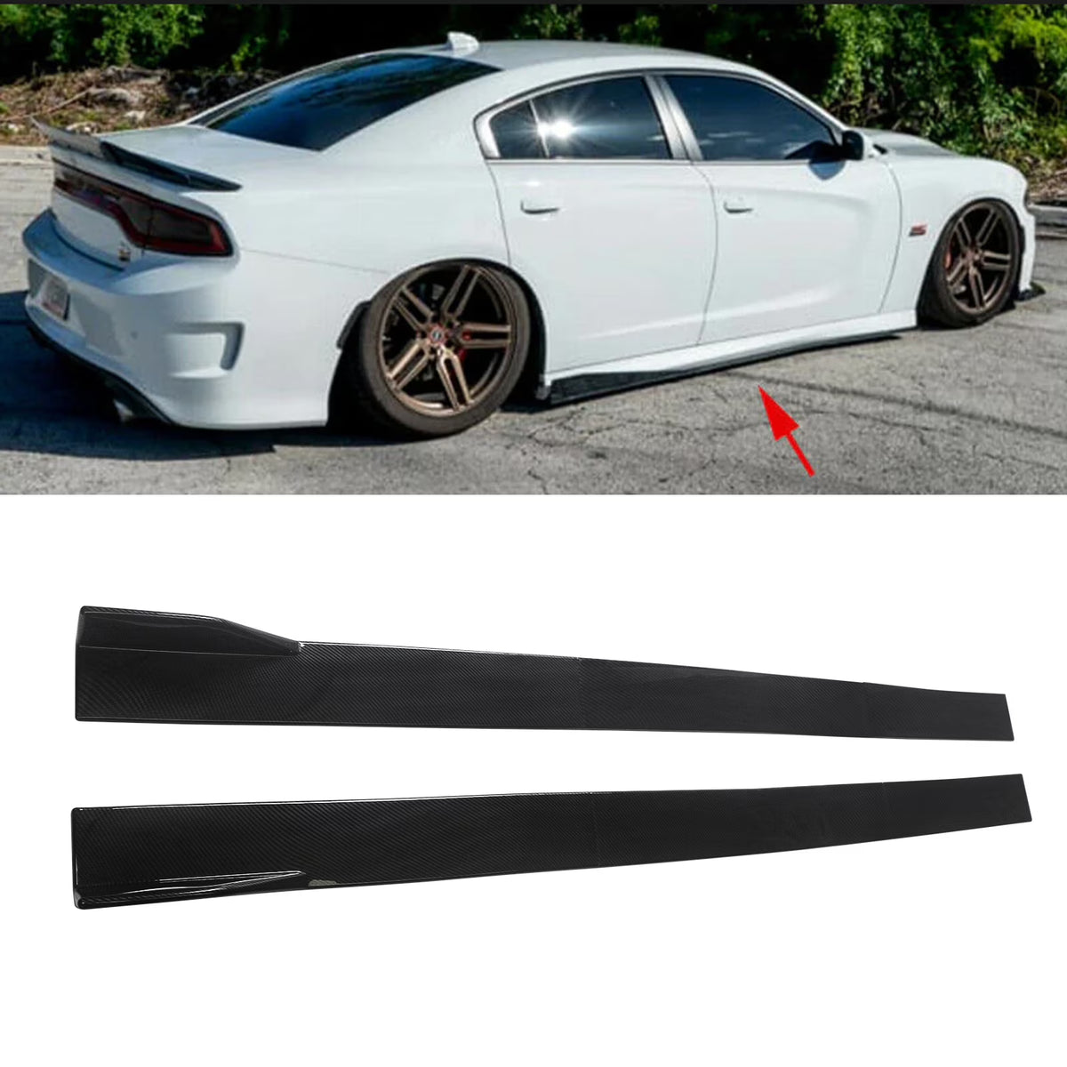 Carbon Look Side Skirts Extension Panel F2393