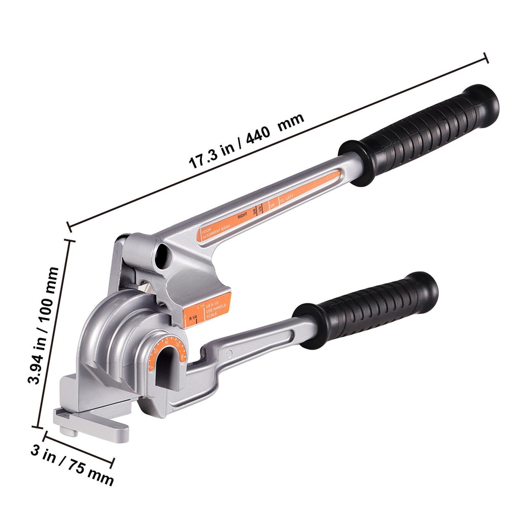 3 in 1 Lever Pipe Tube Bender for 1/4", 3/8", 1/2" O.D. 0-180° Bending I411453
