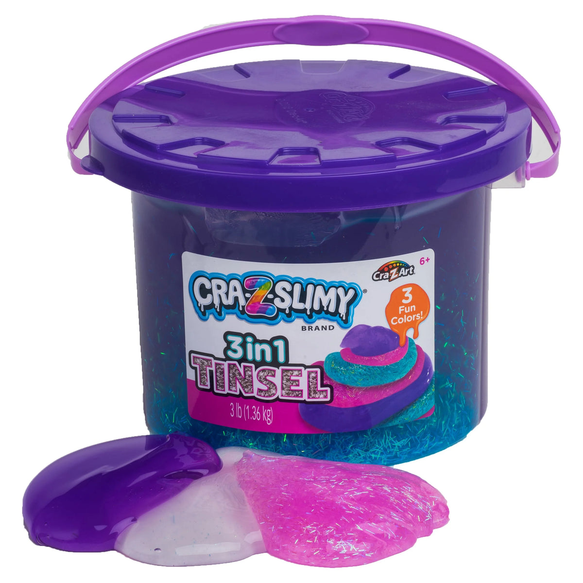 3 in 1 Tinsel Slime 3lbs Bucket A179346