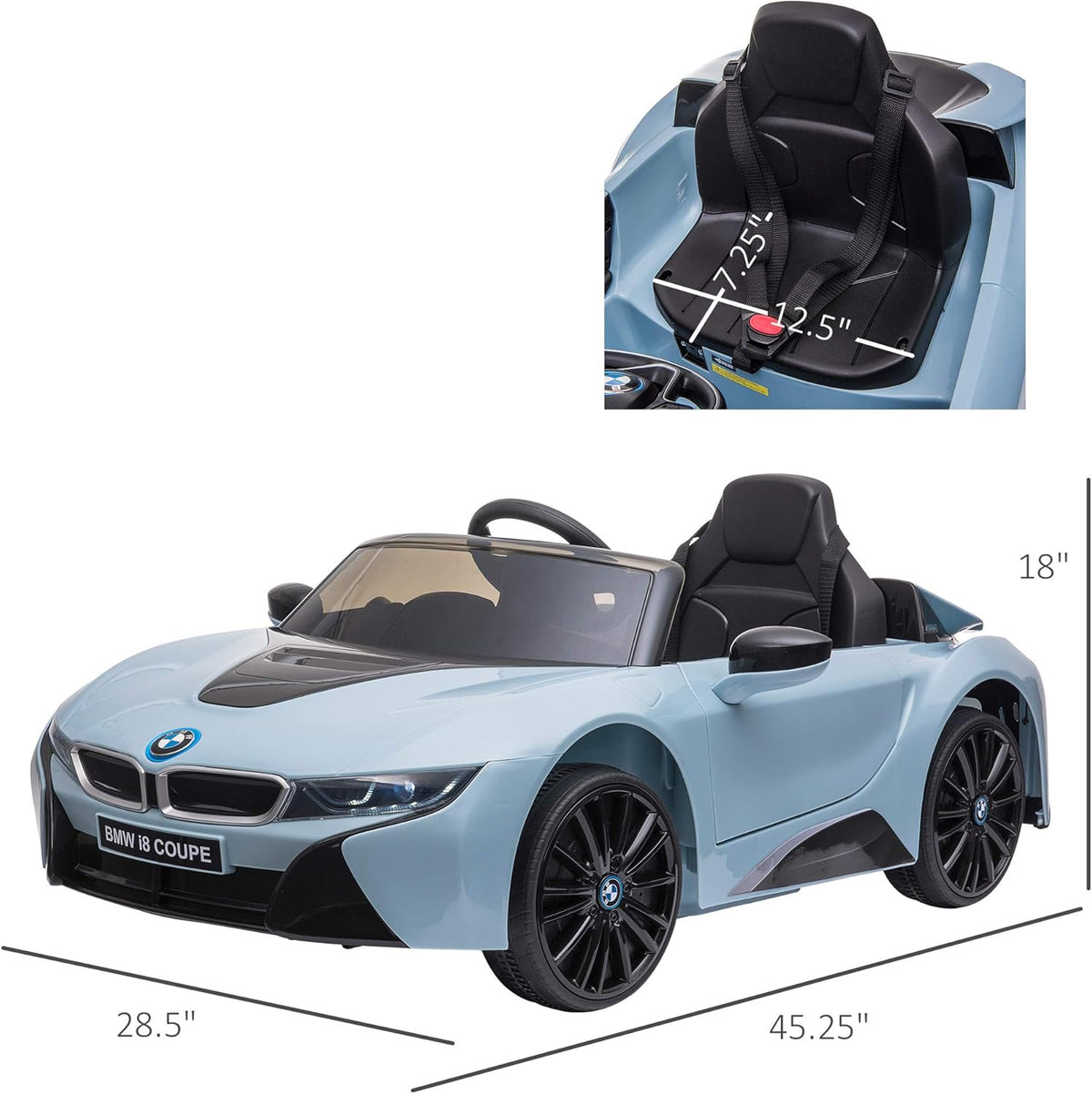 Blue BMW I8 Coupe Electric Kids Ride-On Car 6V Battery Powered Toy with Remote Control Y200277