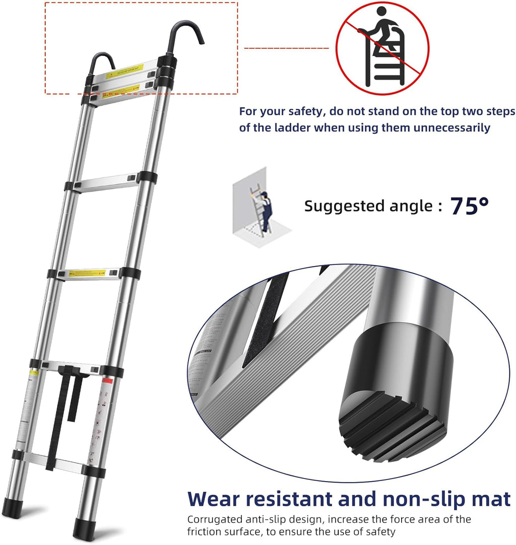 6.6ft Aluminum Telescoping Ladder with Hook M844719