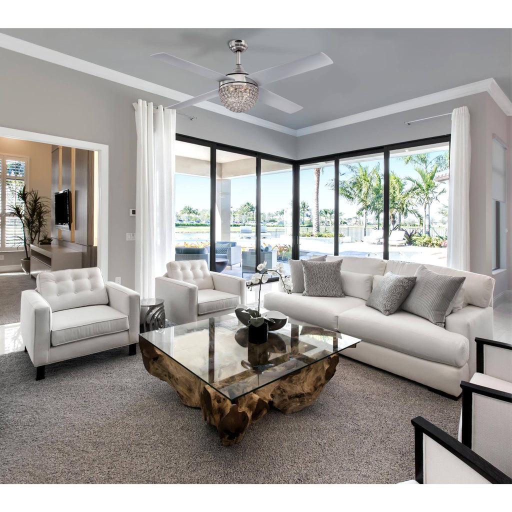 Brushed Nickel 4 Blade LED Ceiling Fan with Remote H701